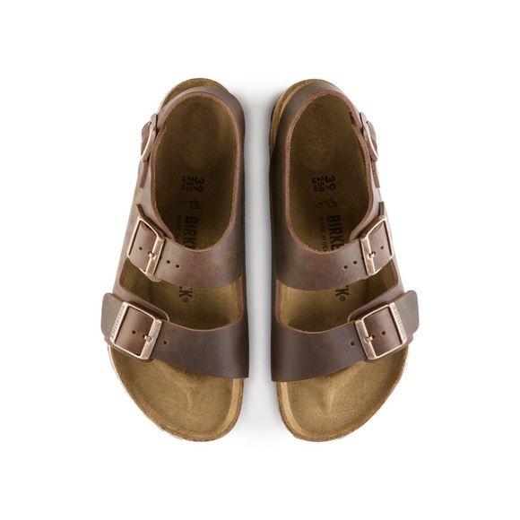 Birkenstock Milano Oiled Leather Sandals Habana Brown $130 Regular - Picture 11 of 14